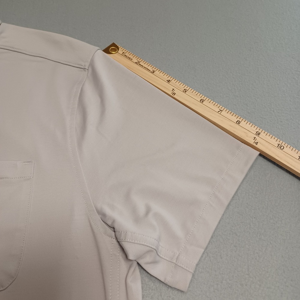 VRST Short Sleeve Button Up Mens M Light Grey SS Button Up Four-Way Stretch - Picture 6 of 12